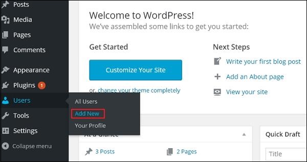 WordPress添加用户